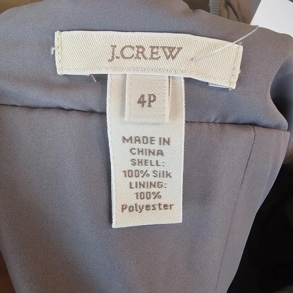 NWT J. Crew Women's Silk Tiered Dress Size 4P
